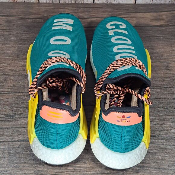 Adidas NMD Human Race Trail X Pharrell Sun Glow Teal Slip On Sneaker Mens 6.5 - Picture 6 of 10